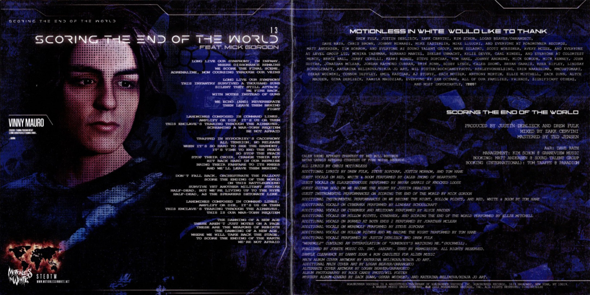 Scoring The End Of The World by Motionless In White booklet pages 11 and 12